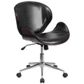Black Leather Mid-Back Office Chair J324488