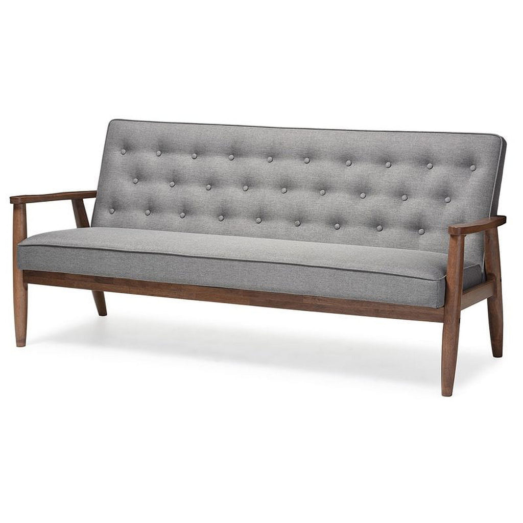 Gray Tufted Sofa Set with Loveseat B1169