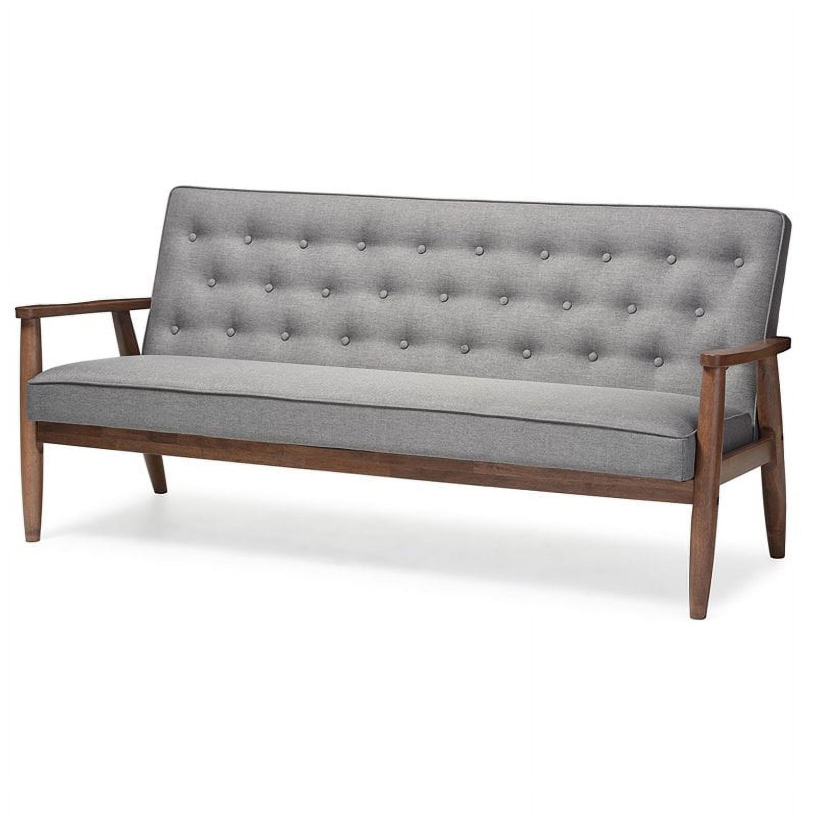 Gray Tufted Sofa Set with Loveseat B1169