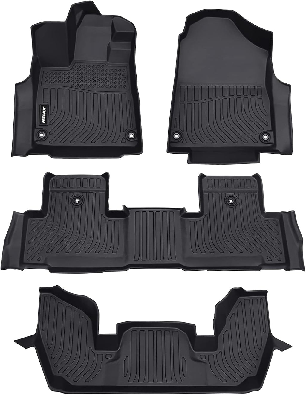 Black All Weather Car Floor Mats Set U101666