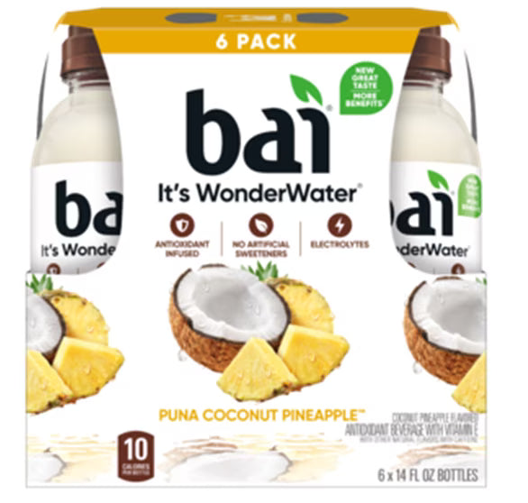 Antioxidant Infused Coconut Pineapple Flavored Water, 14 fl oz, Pack of 12 K2456