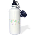 Rainbow World Map Water Bottle, 21-ounce N569224