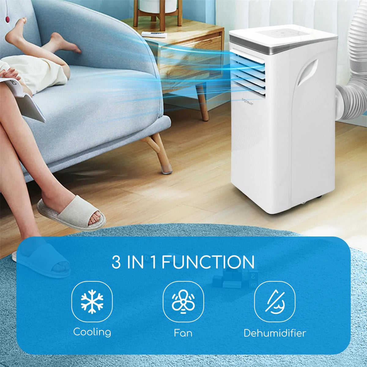 10000 BTU 3-in-1 Portable Air Conditioner with Remote Control and Window Kit Z473