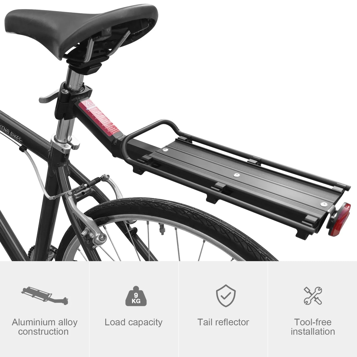 Aluminium Alloy Bike Cargo Rack with Reflector R406765