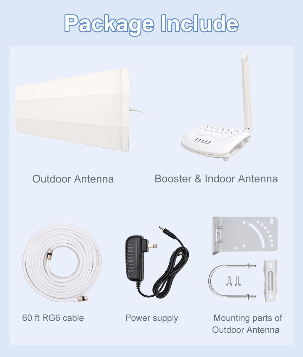Cell Phone Signal Booster, 5 Band, 3G 4G LTE U252226