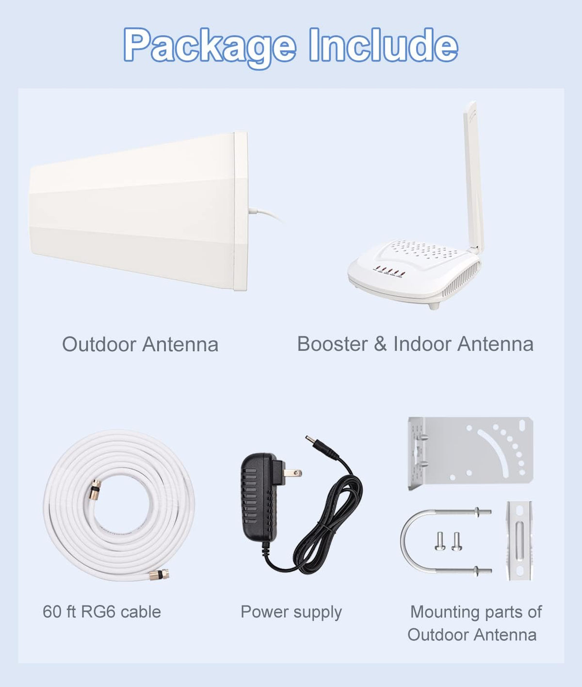 Cell Phone Signal Booster, 5 Band, 3G 4G LTE U252226