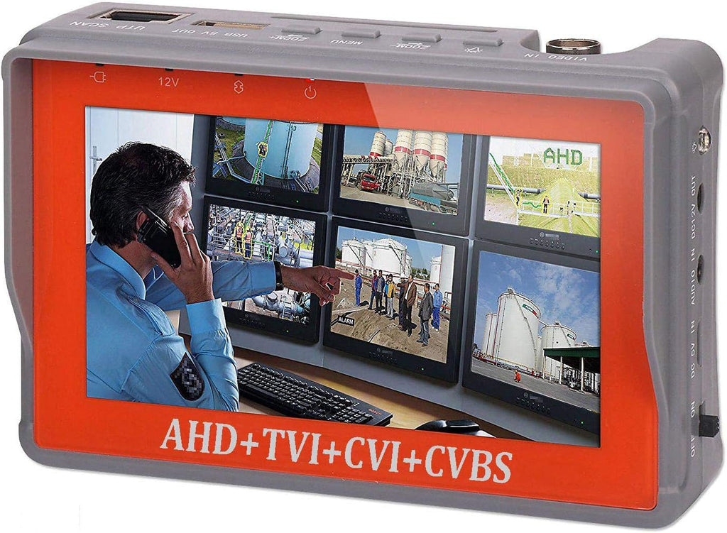 4 in 1 CCTV Tester for 1080P/3.0mp/4mp/5mp/8.0 Megapixel AHD, TVI, CVI, CVBS Analog Security Camera, 4.3 Inch IPS LCD Screen Video Monitor,12V 1A DC Out,PTZ/UTP Cable/Audio Tester Pack of 2 O8311