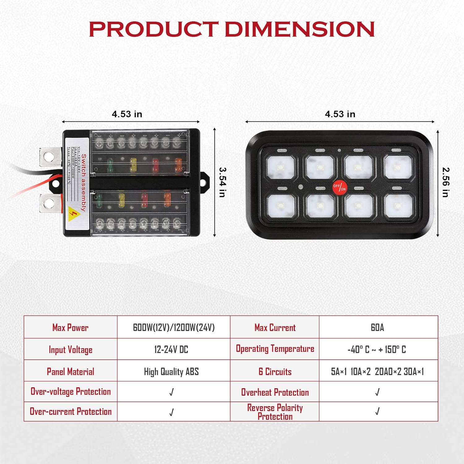 8 Gang Switch Panel with Touch Screen Z18277