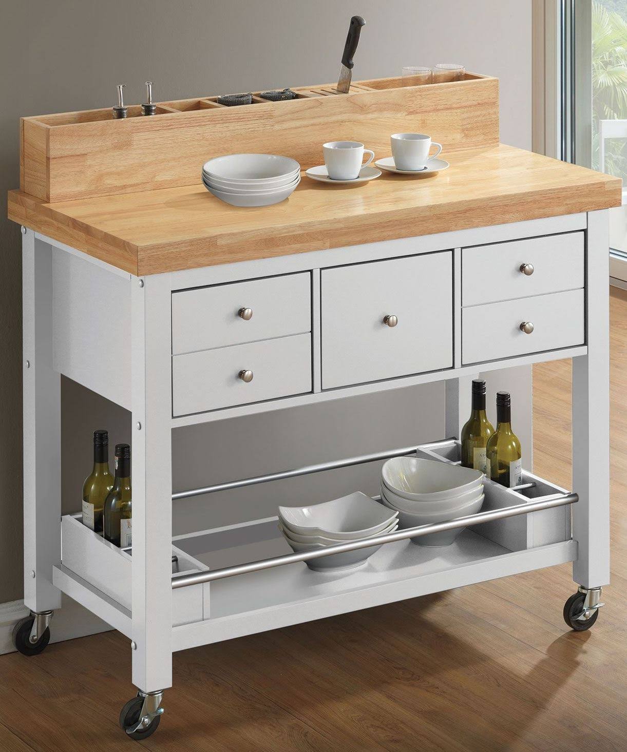 Natural/White Kitchen Cart P45800