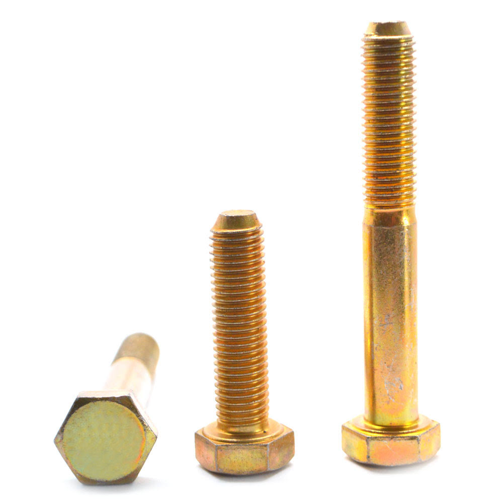 3/4x22-10 x 4 1/4x22 Coarse Thread Grade 8 Hex Cap Screw Alloy Steel Yellow Zinc Plated C329803