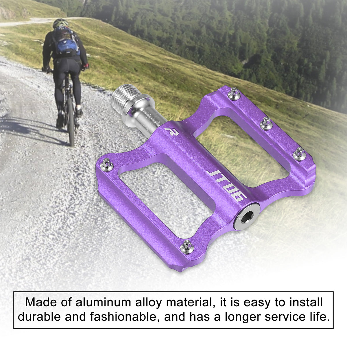 Purple Aluminum Alloy Rear Foot Peg Footrests Fit 9/16 Inch Axles MTB Bike Q3662