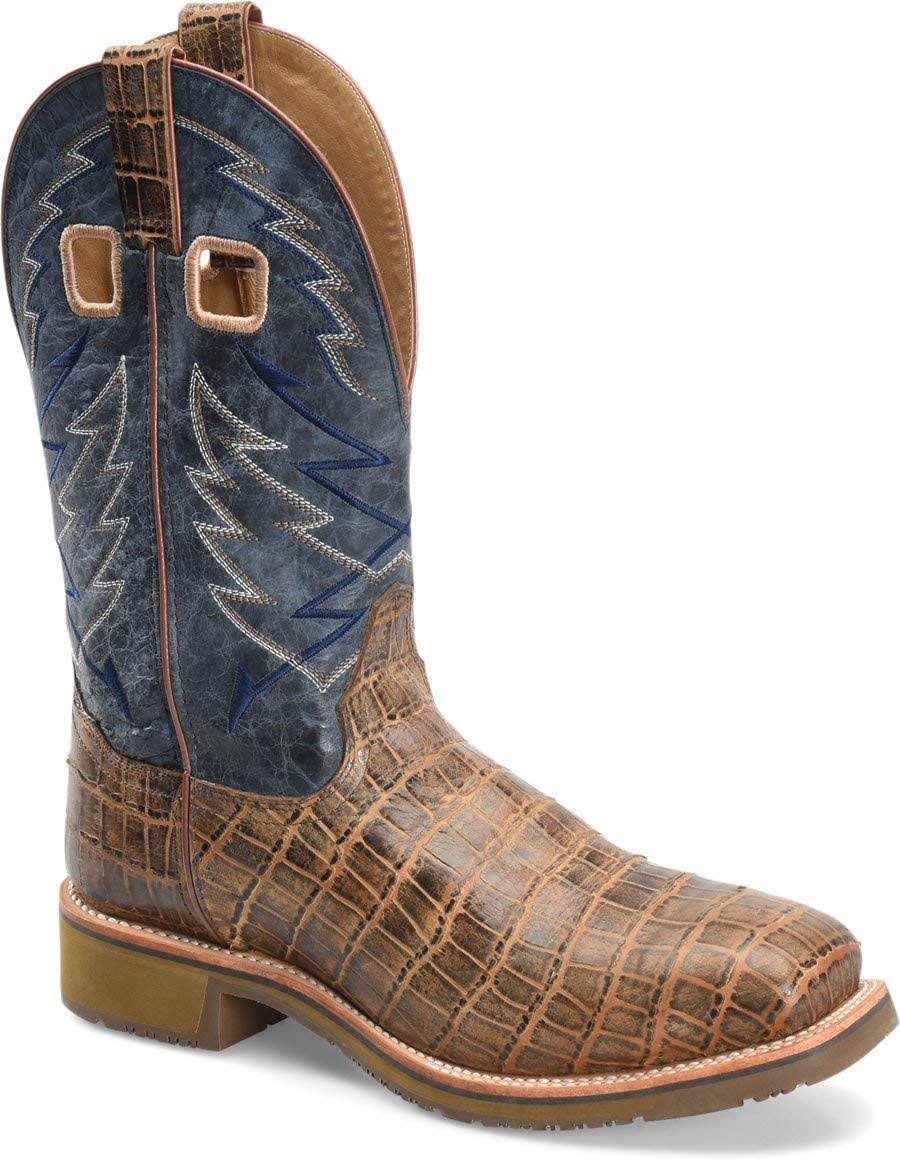 Brown Square Toe Roper Boots G943