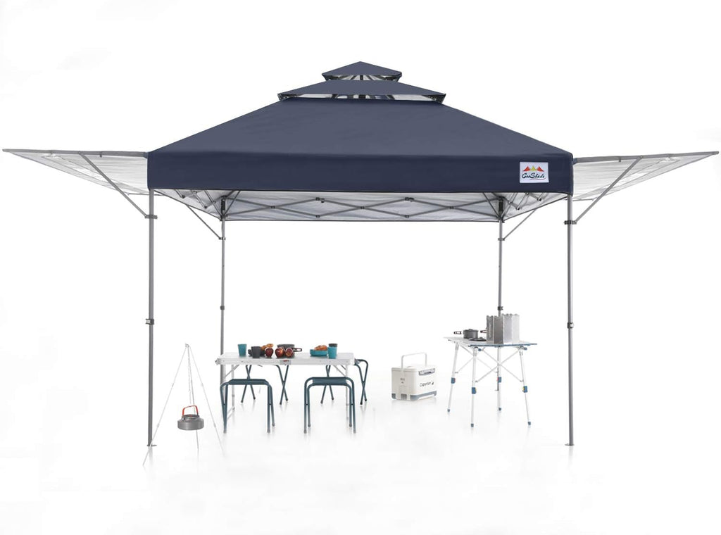 10x17 Instant Pop Up Canopy Tent with Ventilation and Adjustable Dual Half Awnings Black U22981