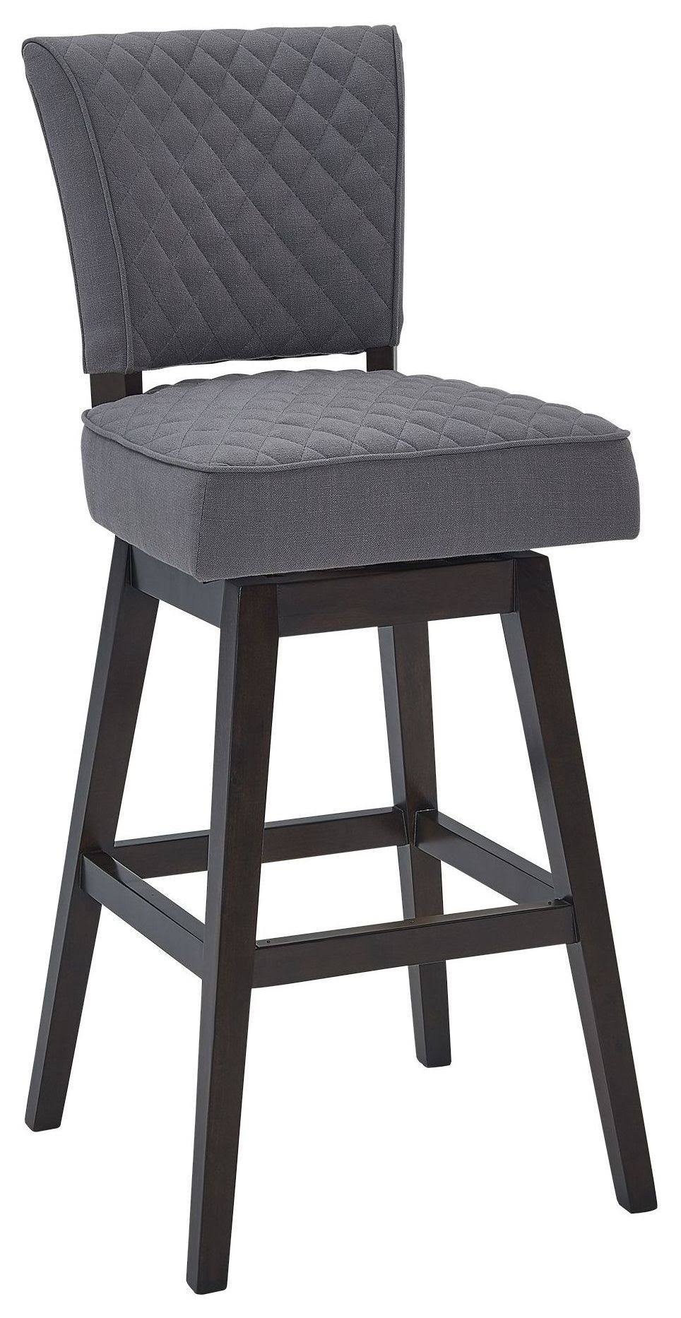 Espresso Finish Wood Swivel Tufted Barstool P433226