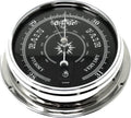 Chrome Barometer with Jet Black Dial, Heavy Brass Case V45235