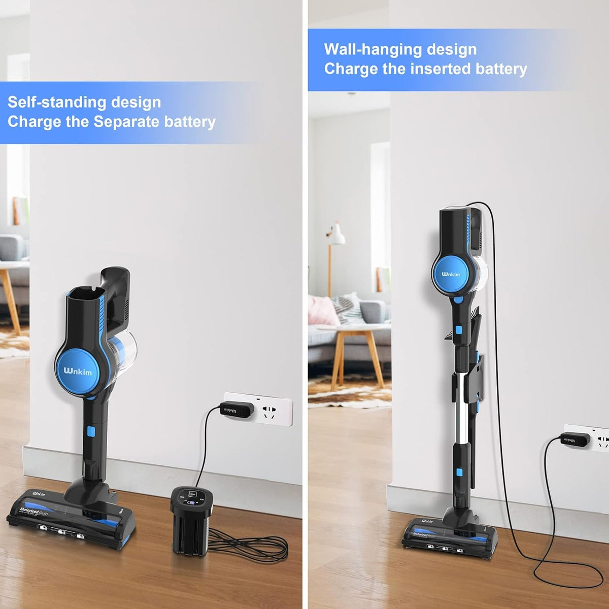 Cordless Stick Vacuum Cleaner with 23Kpa 200W Brushless Motor, 3 Suction Mode, 2200mAh Rechargeable Battery, 6-in-1 Lightweight Y58910