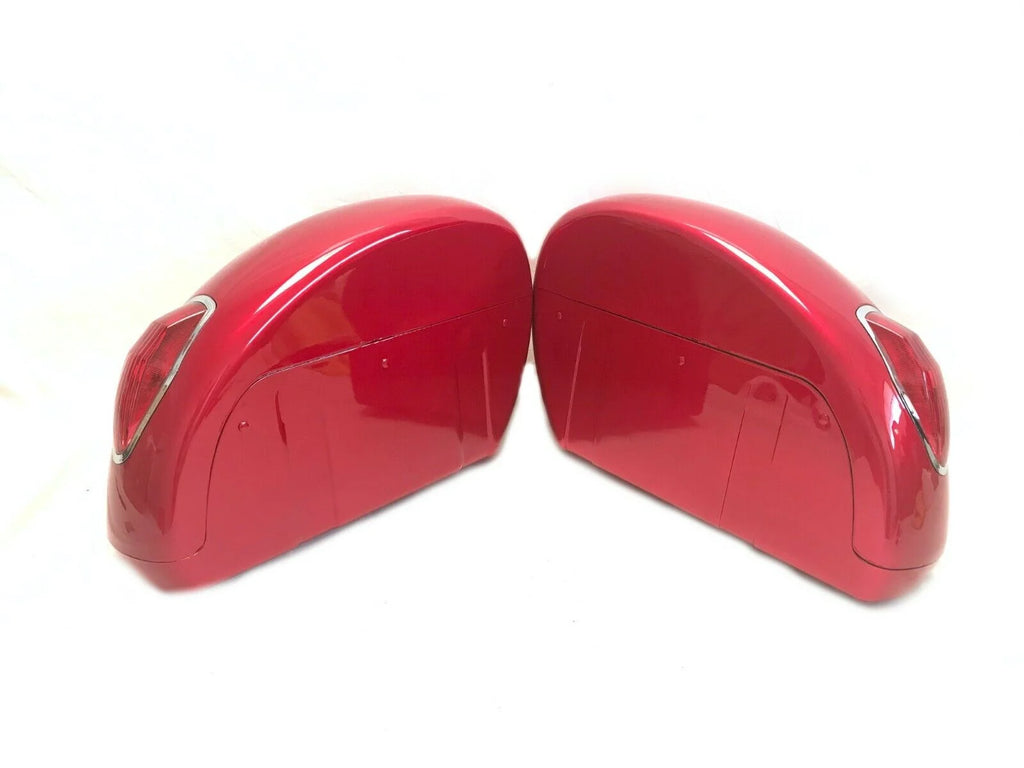 Burgundy Red Universal Motorcycle Hard Bag Saddlebags Y475108