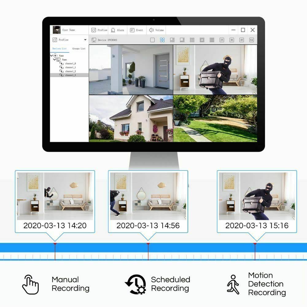 1080p Outdoor CCTV System 4CH DVR with 2x 2MP Cameras I823183