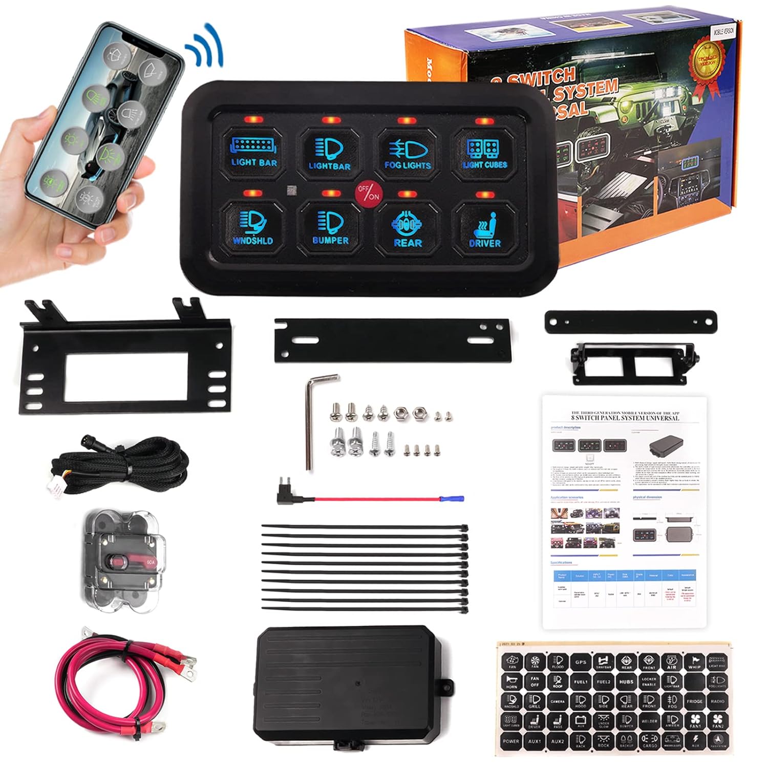 8 Gang Touch Control Switch Panel P453