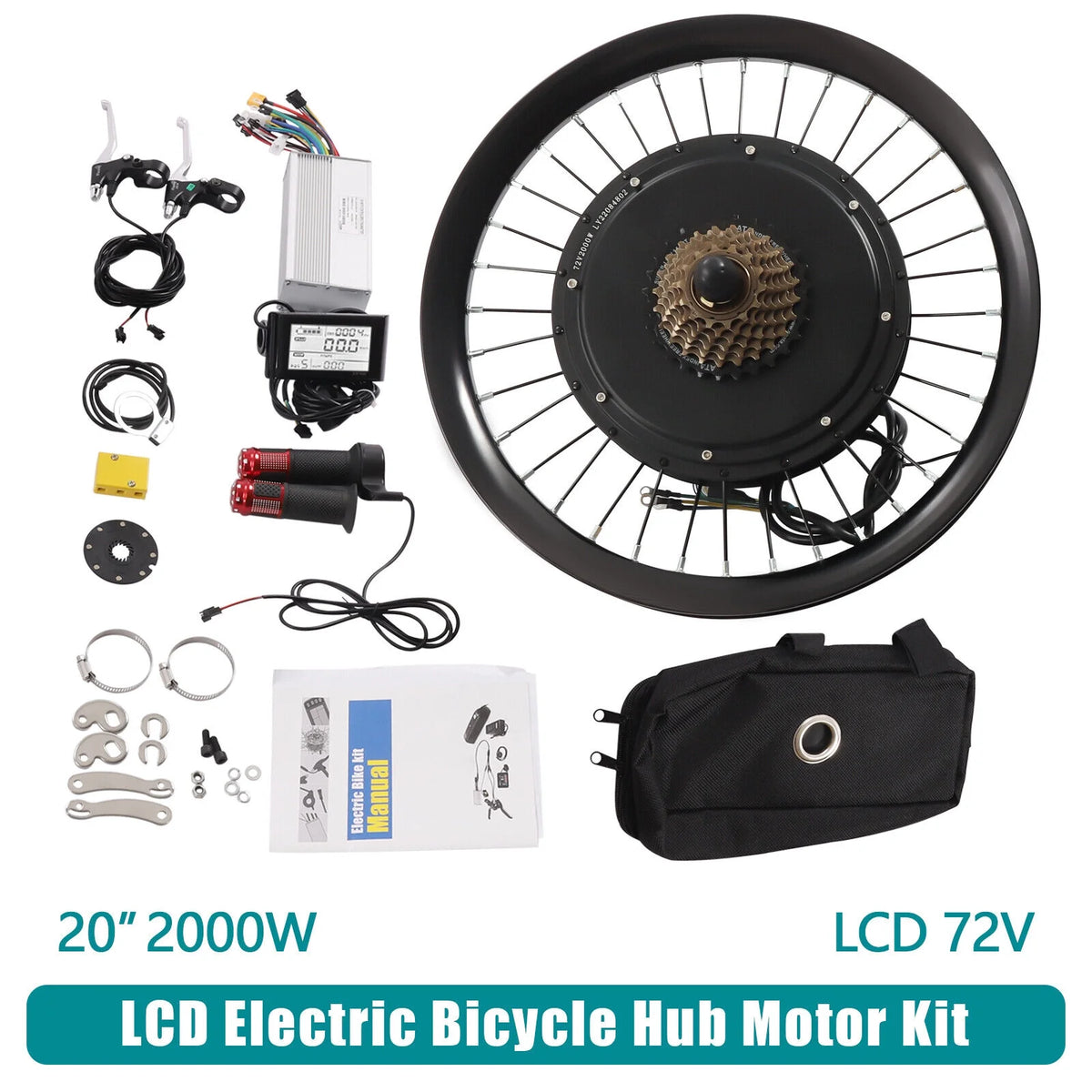 20'' Rear Wheel Electric Bicycle Conversion Kit 72V 2000W Z427