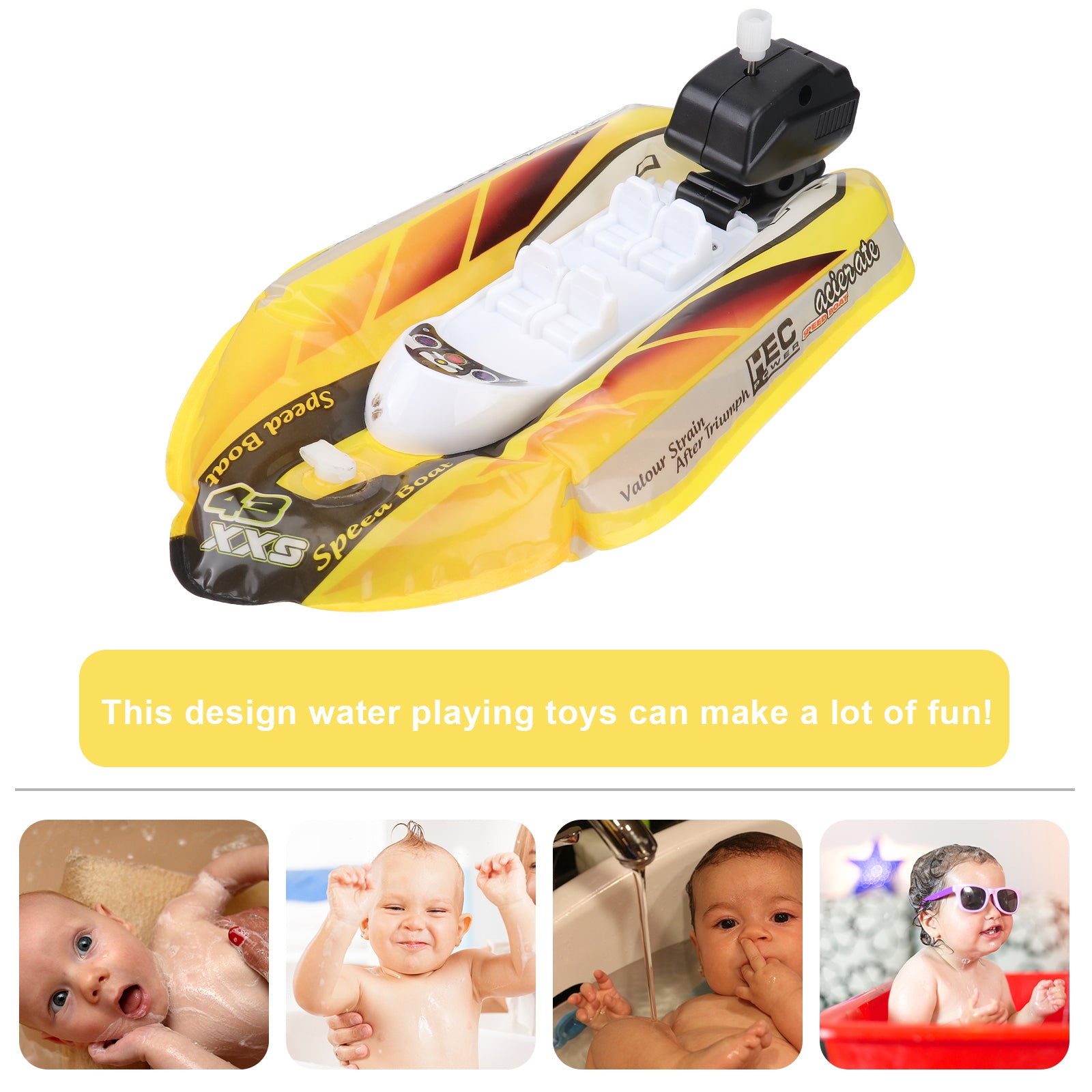 Mini Inflatable Paddle Boat Bathing Toy (Blue + Red + Yellow) T9156