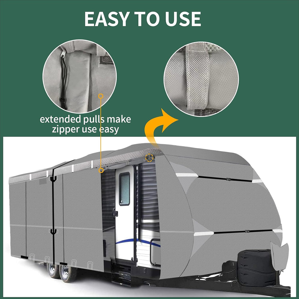 24ft Waterproof 6 Layers RV Travel Trailer Cover with Tongue Jack Cover M766544