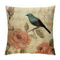 Victorian Bird Paris French Botanical Rose Cushion Pillow Case O310