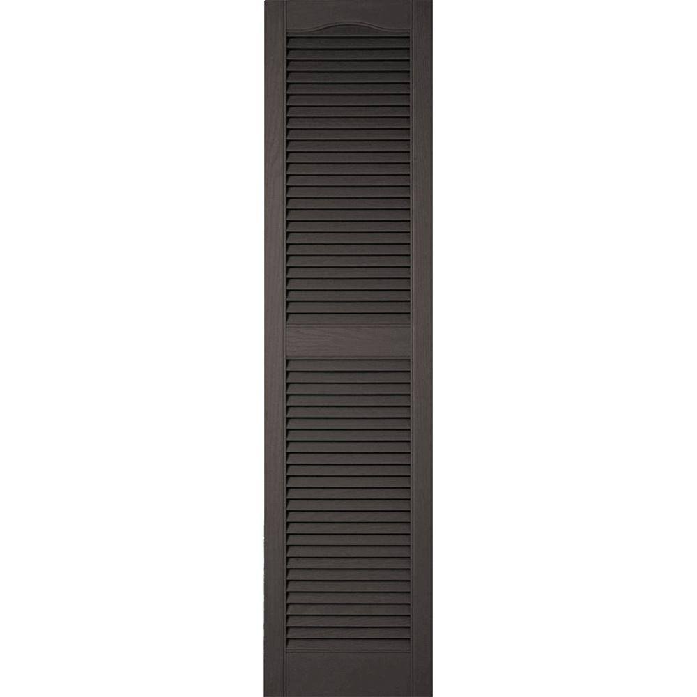 18 inchw x 83 inchh Vinyl Open Louver Shutters with Shutter-Loks, Tuxedo K196202