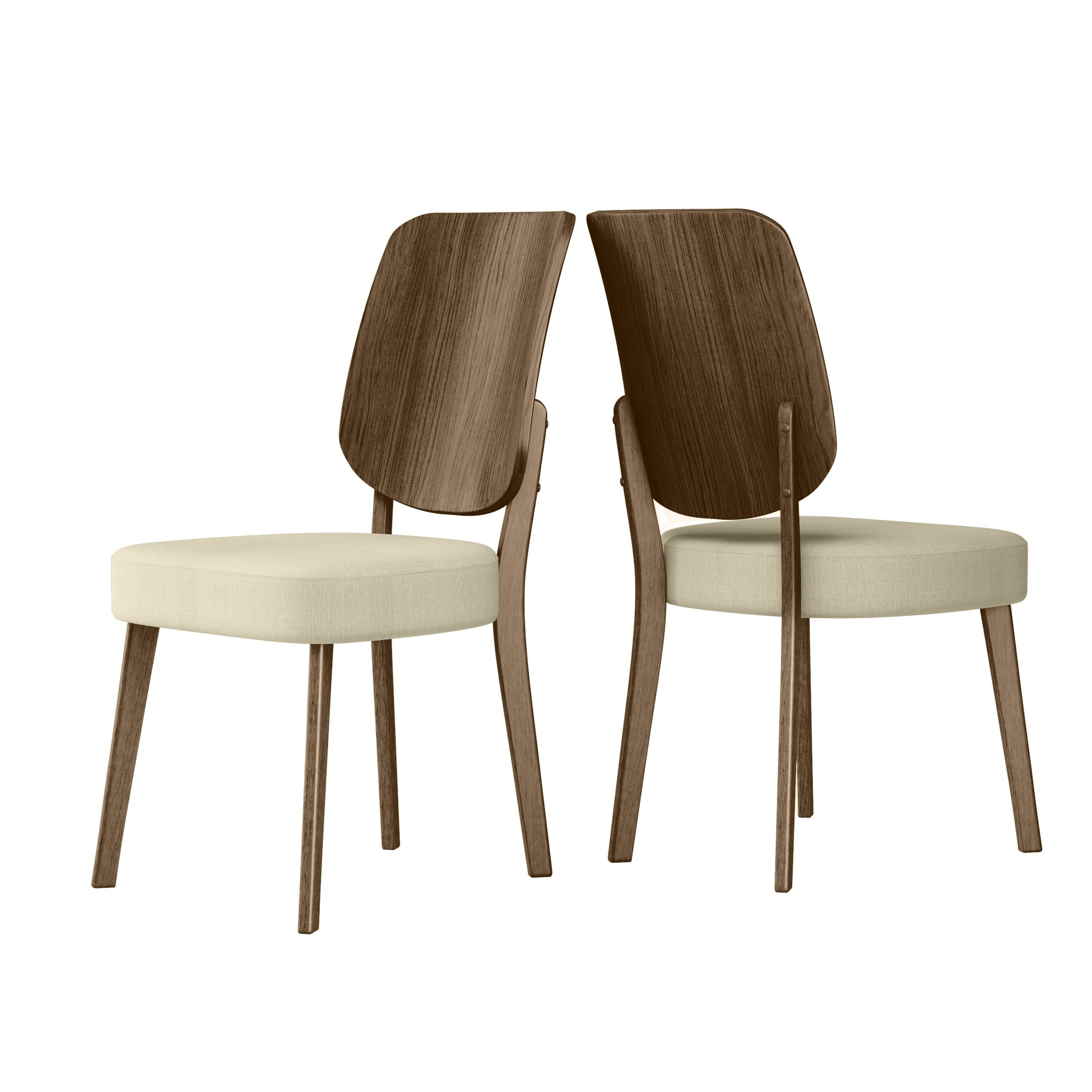 Oatmeal Linen Armless Side Chairs Set of 2 Q3422