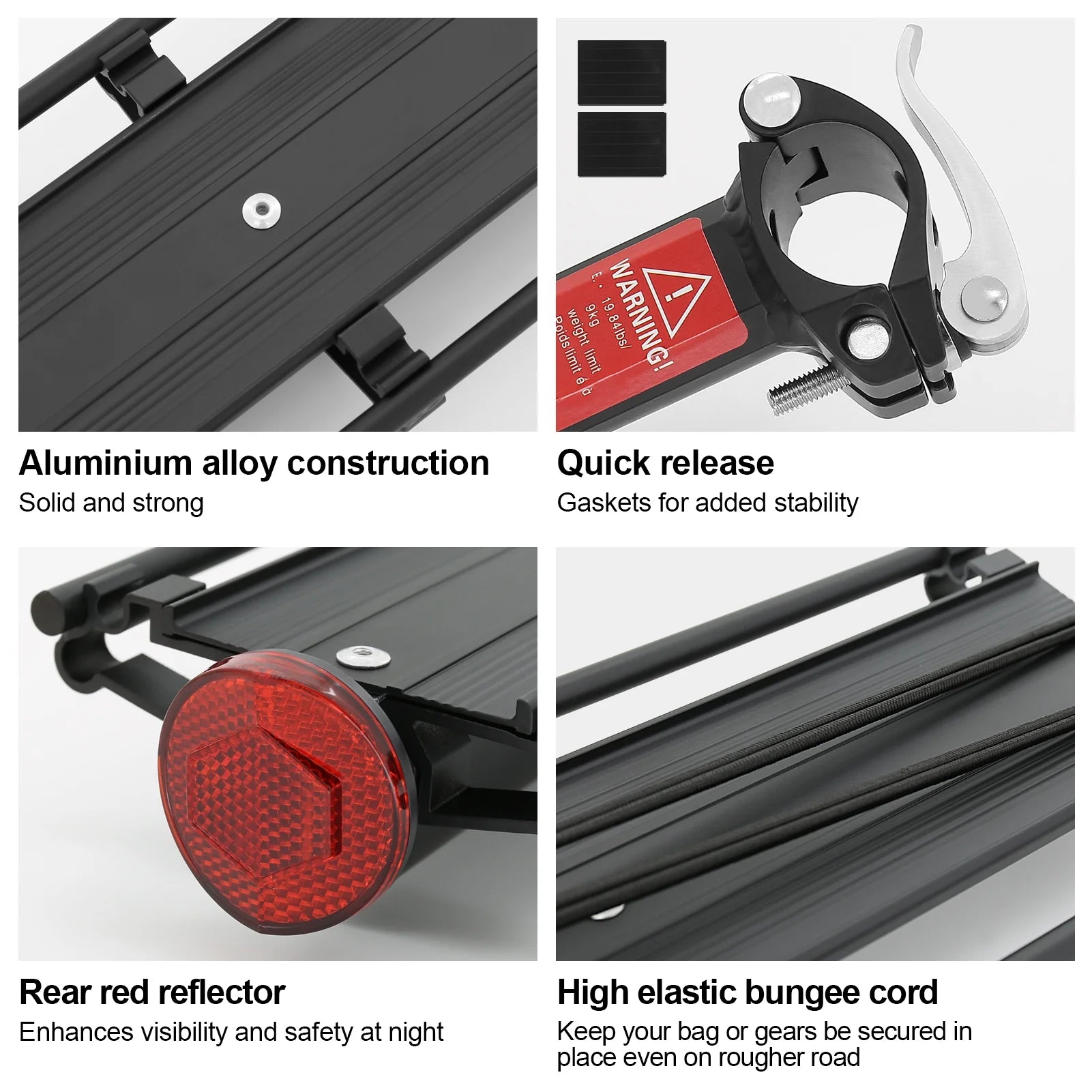 Aluminium Alloy Bike Cargo Rack with Reflector R406765