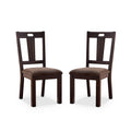 Set of 2 Padded Seat Side Chair Brown T6623