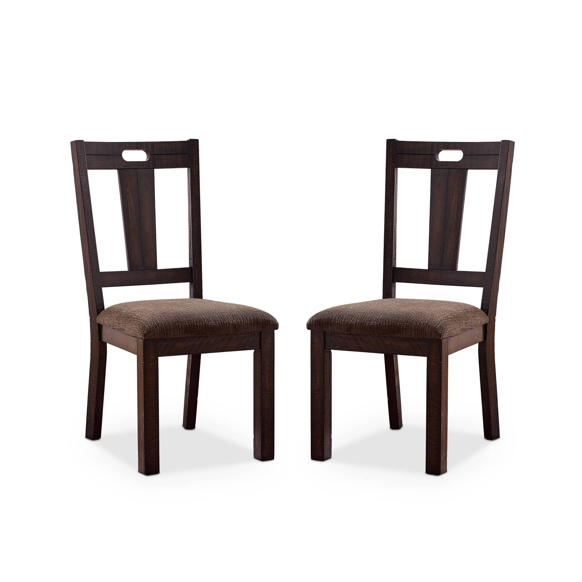 Set of 2 Padded Seat Side Chair Brown T6623
