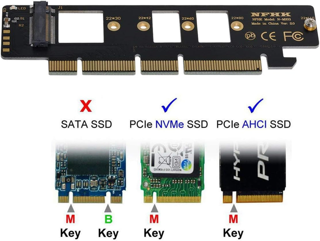 NGFF M.2 M-Key NVME AHCI SSD to PCI-E 3.0 16x 4X Adapter Y641