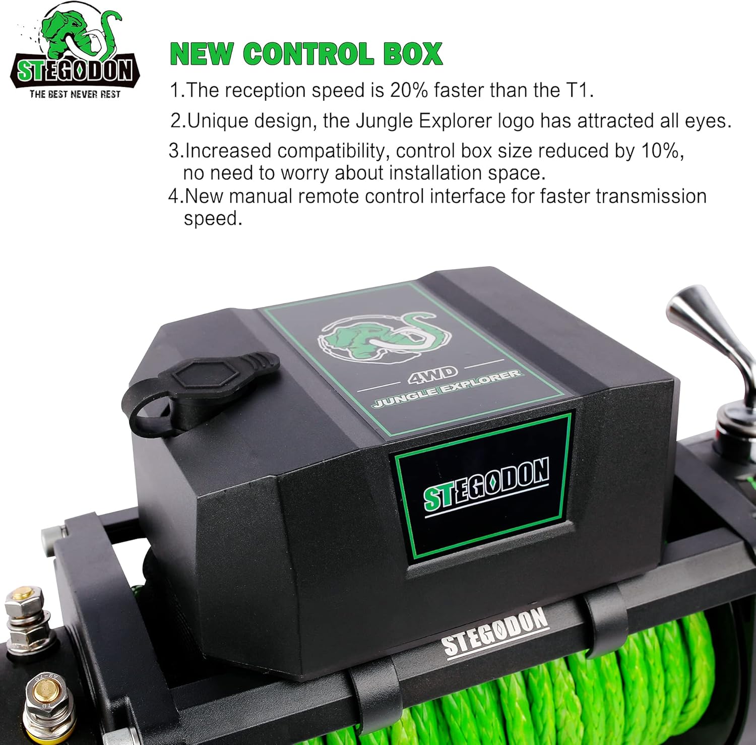 9500 lb. Load Capacity Waterproof IP67 Electric Winch with Hawse Fairlead, Synthetic Rope Winch P935817