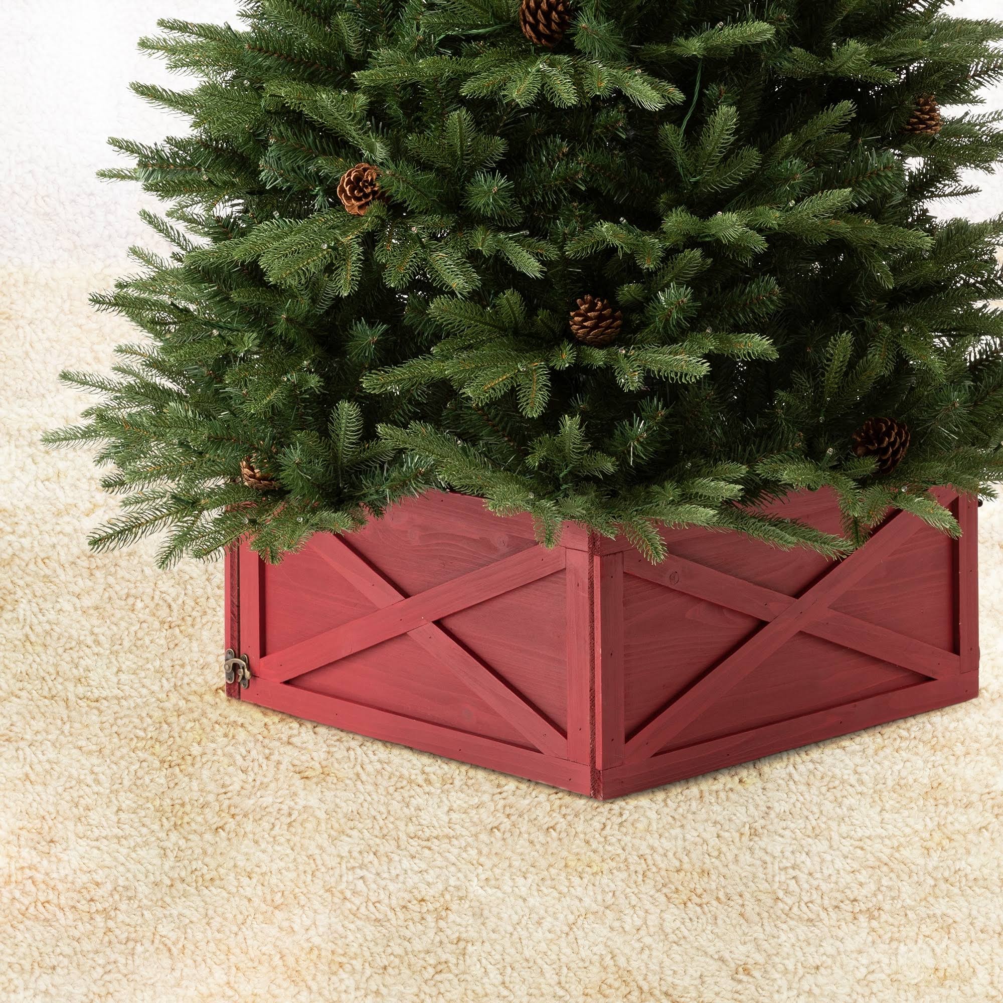 Brown Wooden Christmas Tree Collar C925