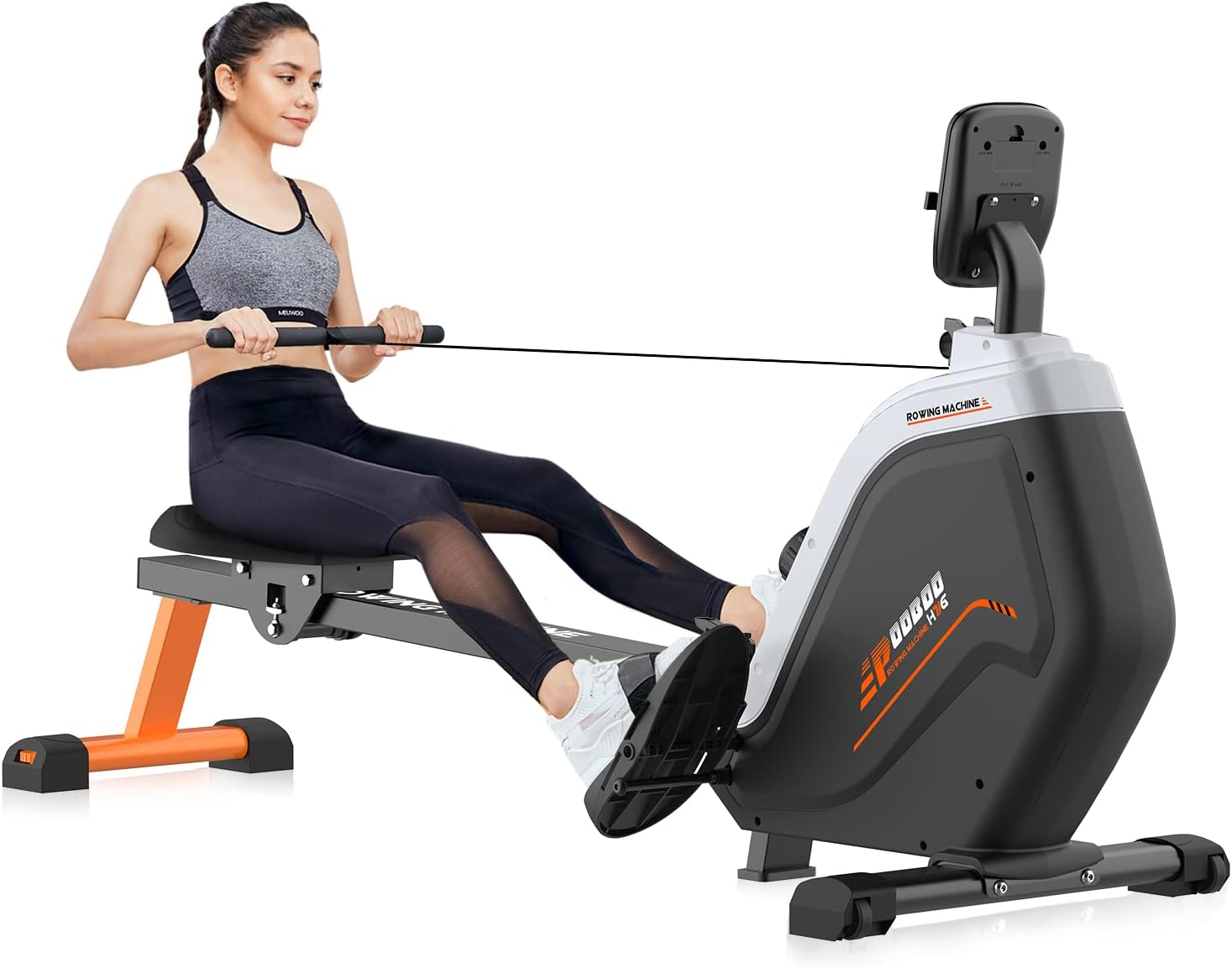 Magnetic Rowing Machine with Adjustable Resistance and LCD Monitor W2414