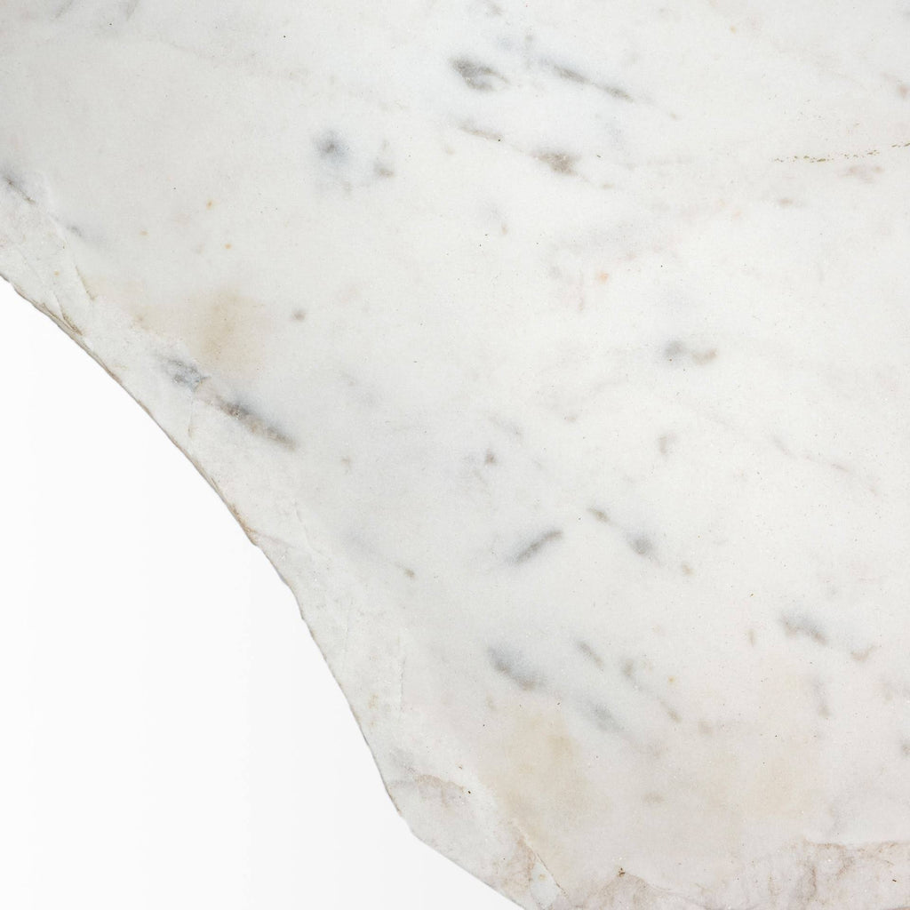 White Marble and Antique Gold Accent Table L1991