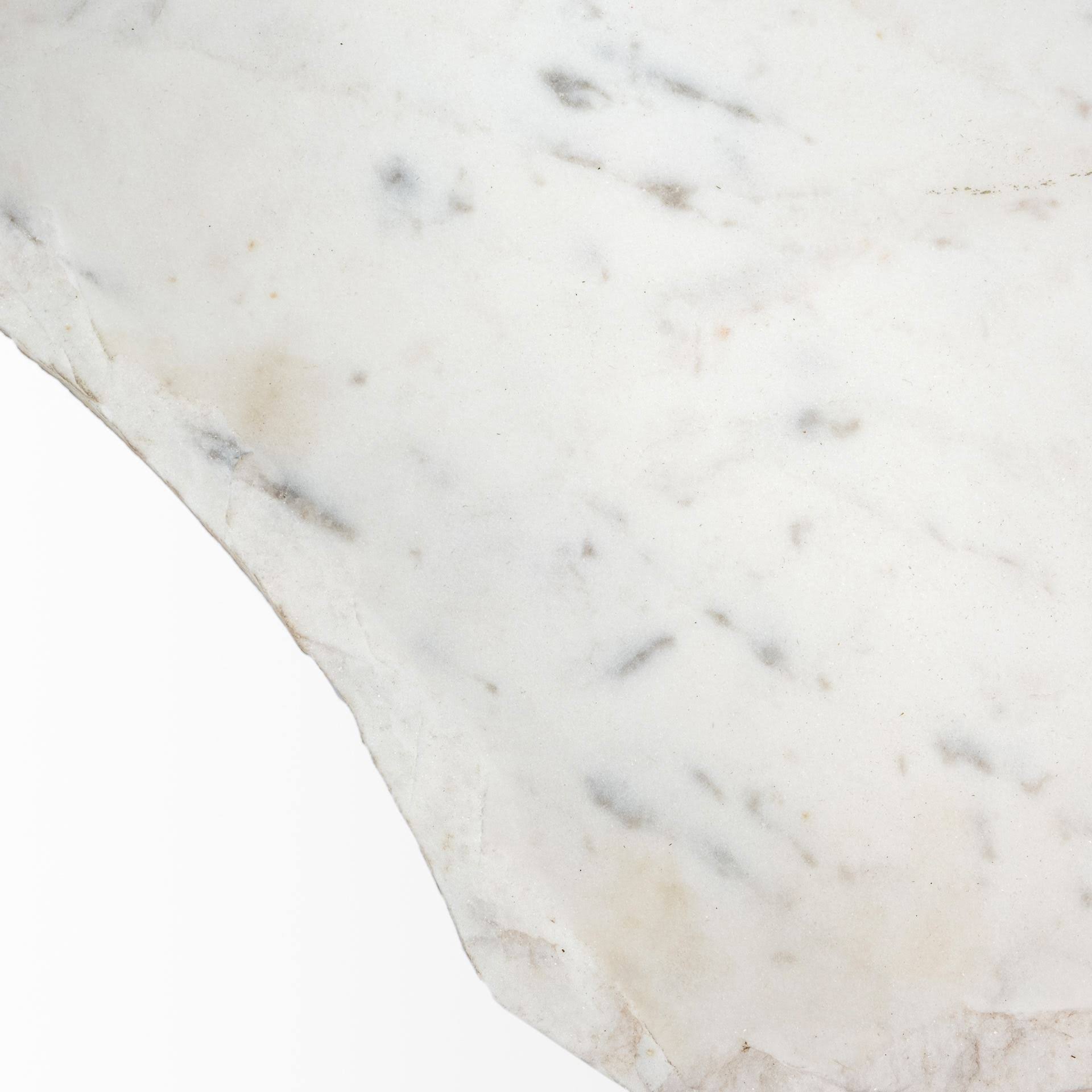 White Marble and Antique Gold Accent Table L1991