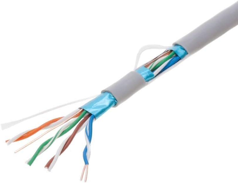 1000ft Cat5e Gray Solid 24AWG Shielded FTP Bulk Network Cable Pack of 2 N2736