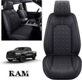 Black-White Waterproof Faux Leather Front Seat Covers F574