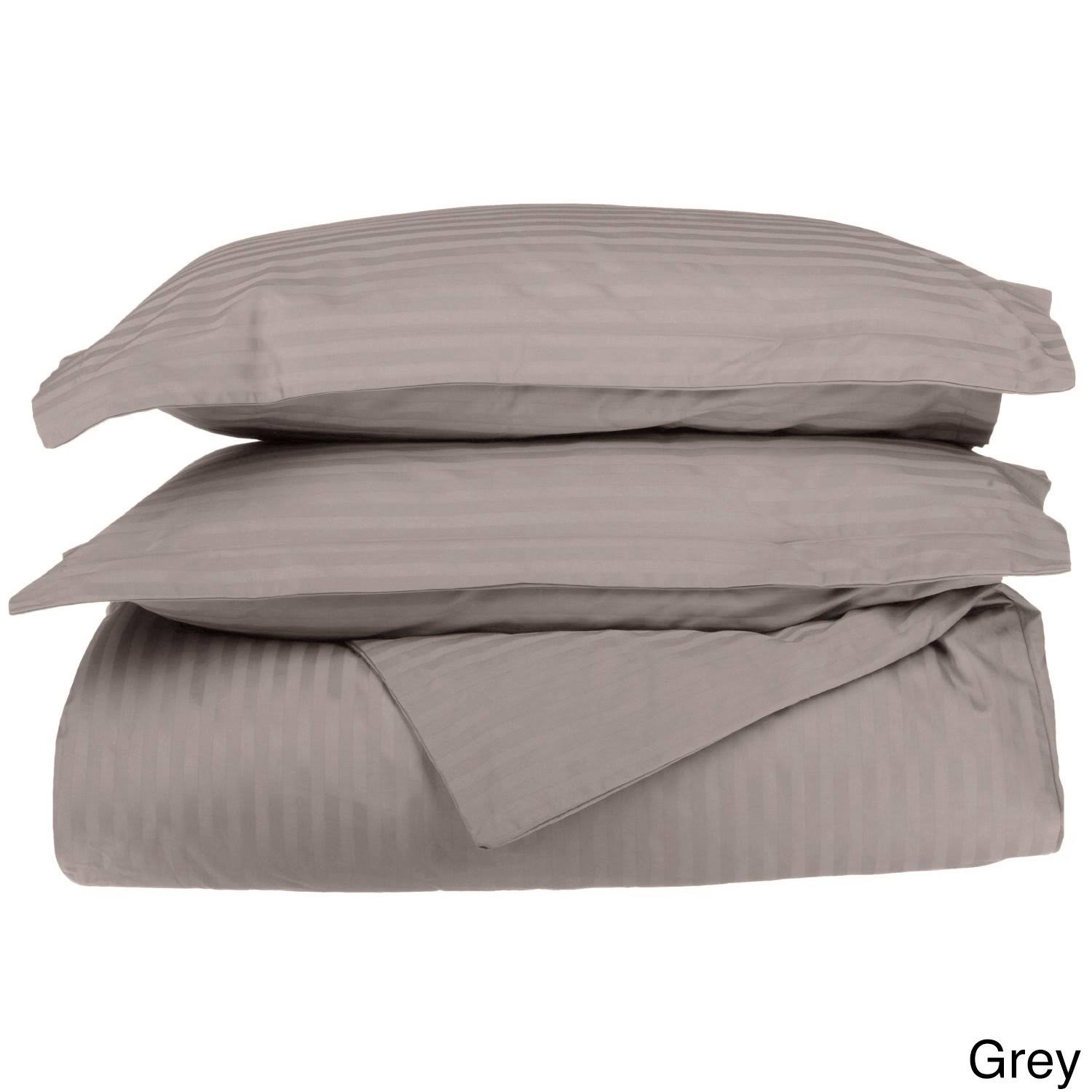 Ivory King/California King Stripe Duvet Cover Set D20282