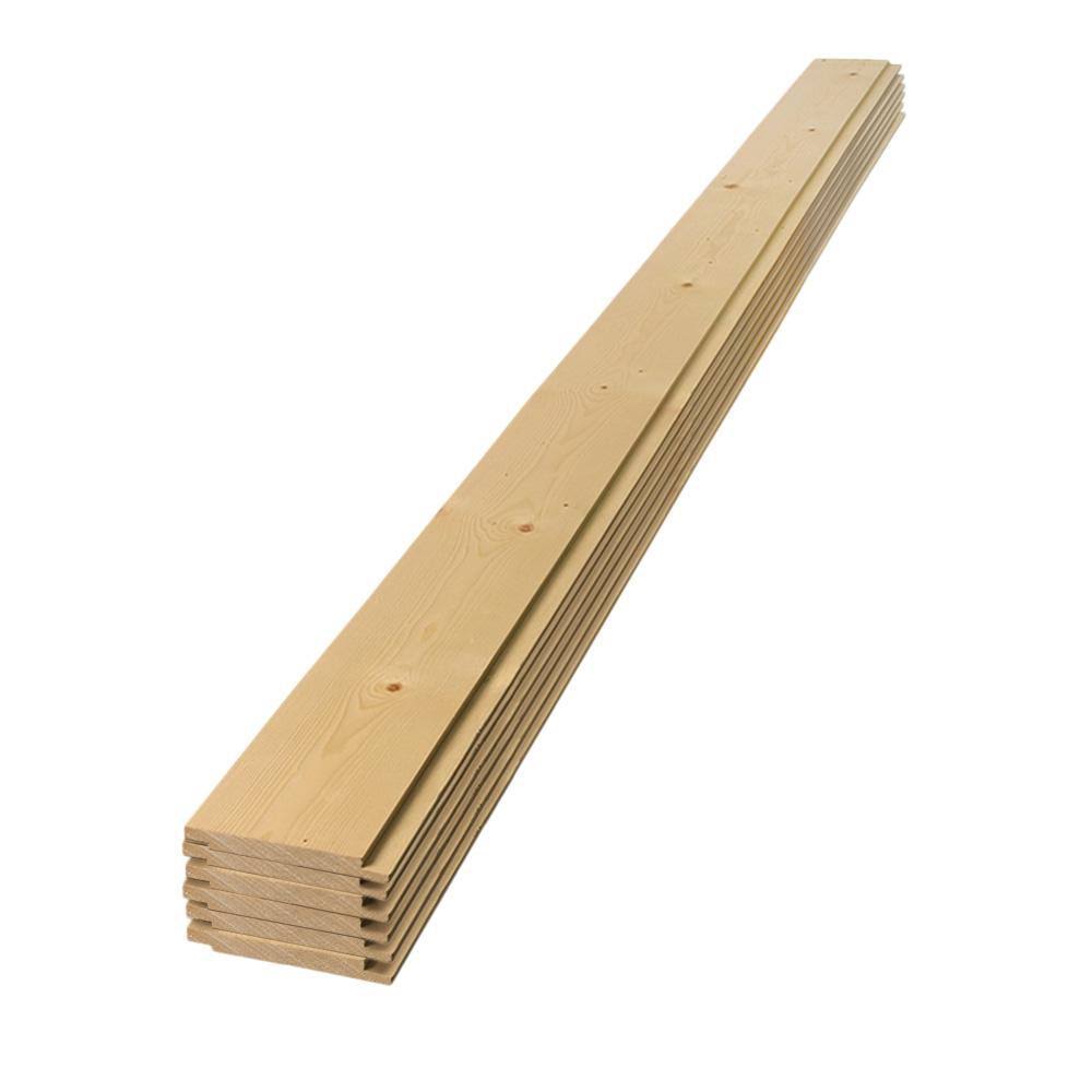 1 in. x 8 in. x 8 ft. Square Edge Pine Shiplap Board (6-Pack) L877