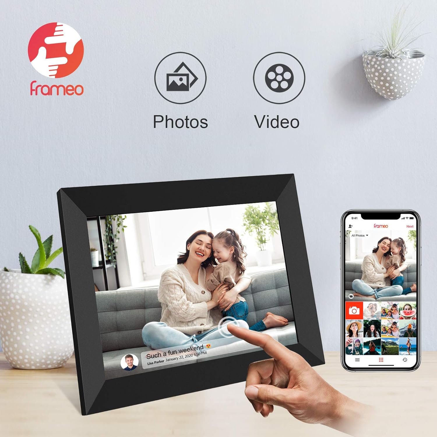 10 Inch Smart WiFi Digital Photo Frame 2K IPS LCD Touch Screen 16GB Storage P200461