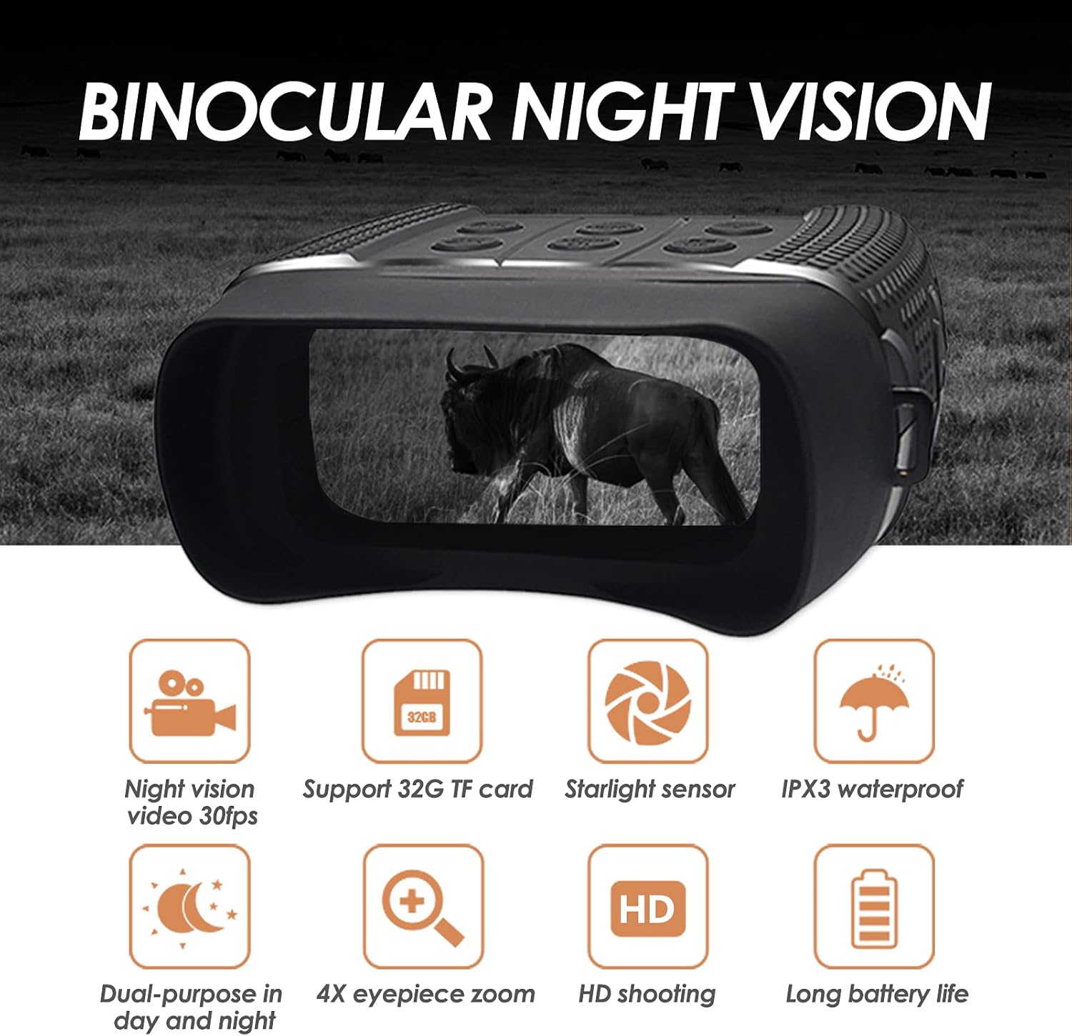 Night Vision Goggles with 2.31'' LCD Digital Infrared Binoculars with 32GB TF Card P4059