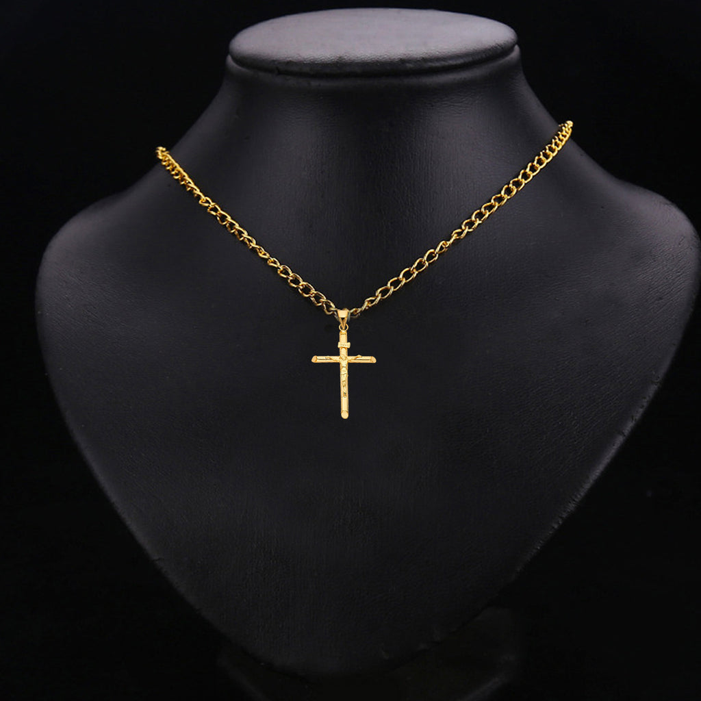 14K Yellow Gold Crucifix Charm Pendant 35 x 23 MM 1.3 grams T863