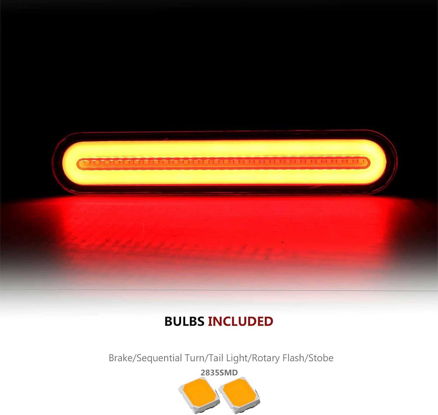 9.25" 100LEDs Truck Trailer Lights with Brake, Turn, Tail Light, Pack of 2 X3336