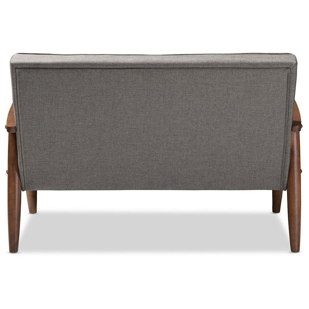 Gray Tufted Sofa Set with Loveseat B1169