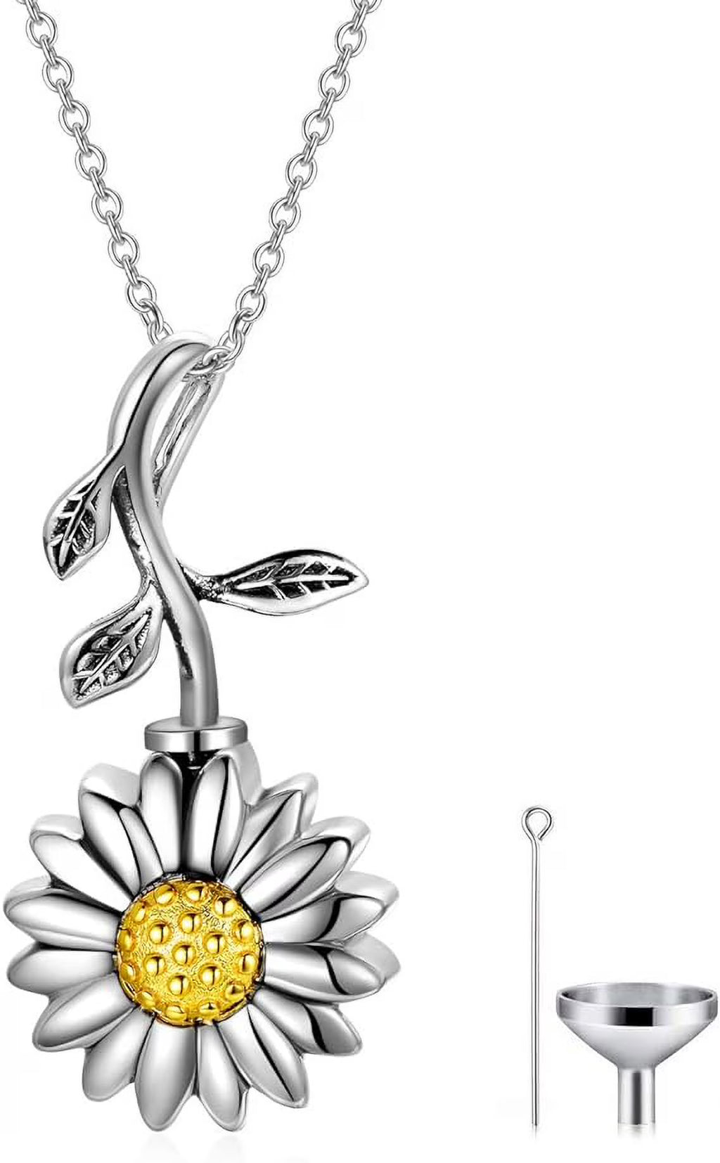 925 Sterling Silver Urn Necklace Pendant Locket B900265