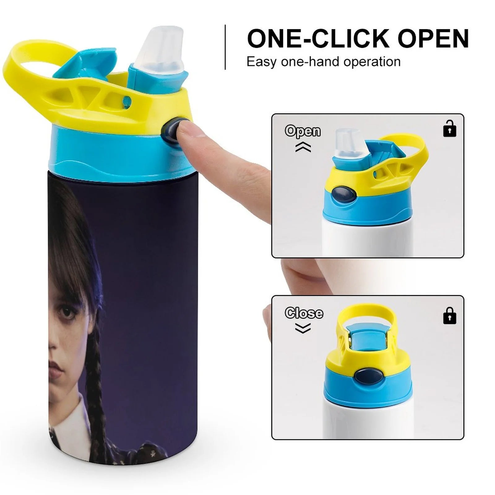 Stainless Steel Vacuum Insulated Water Bottle With Straw E802392