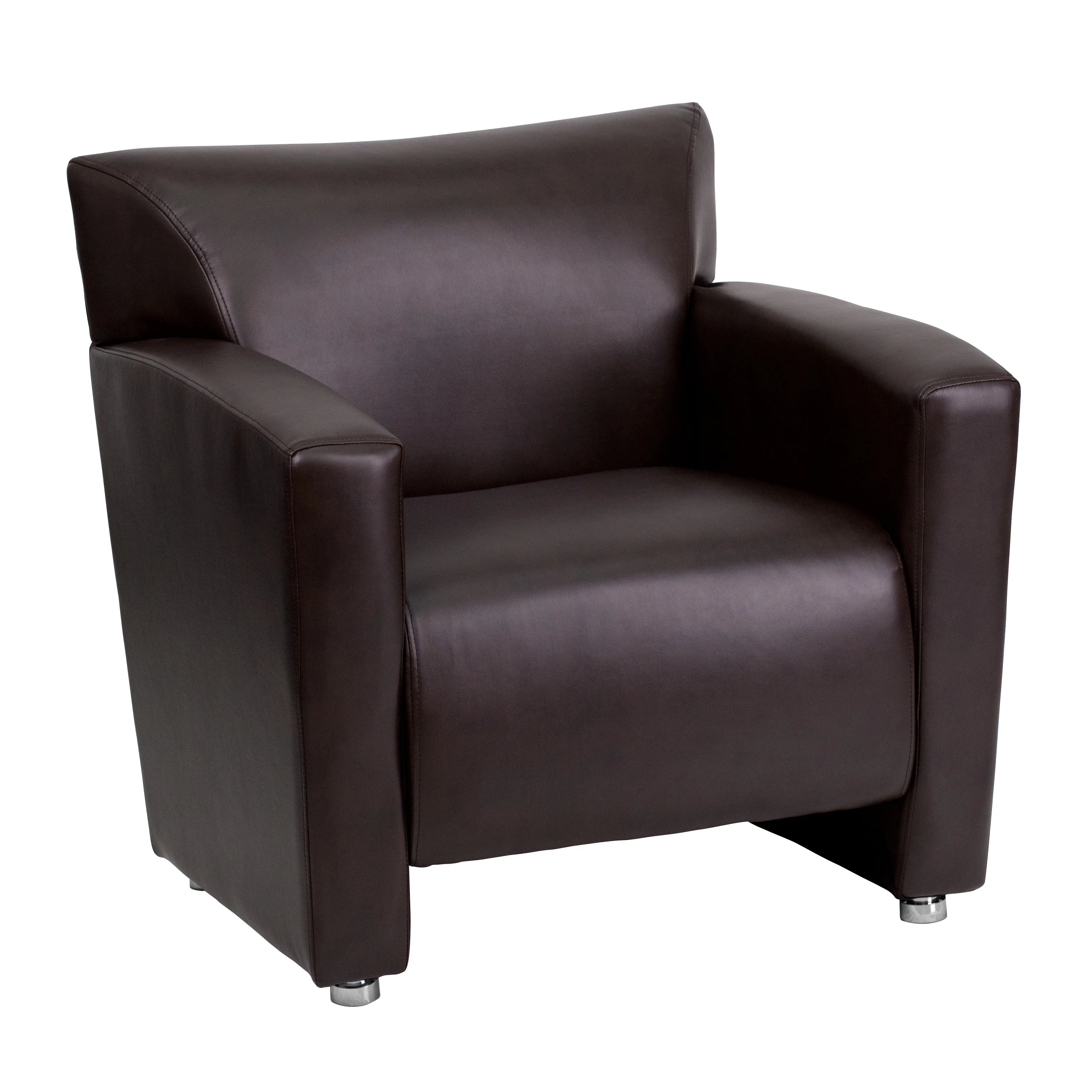 Brown LeatherSoft Chair with Extended Panel Arms T63997